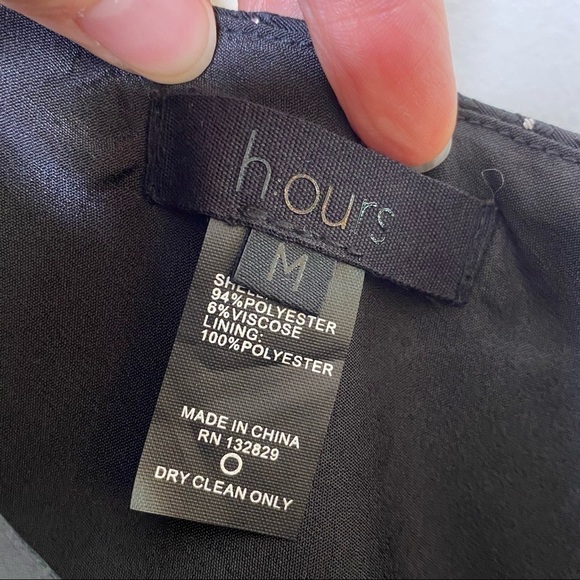 H:ours Revolve Elsa black puff sleeve one shoulder mini dress - Picture 5 of 7